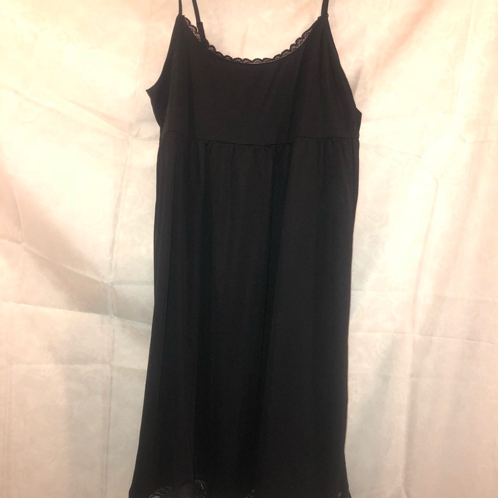 French black slip dress